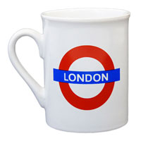 Underground logo London - Mugs - white  <br /> 100mm tall x 80mm dia