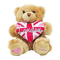 P37-4 - Cute soft Teddy bear with pink London heart